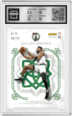 Jaylen Brown from the 2016-17 Panini Excalibur set featuring a Purple parallel graded by Arena Club and given an overall grade of 10.