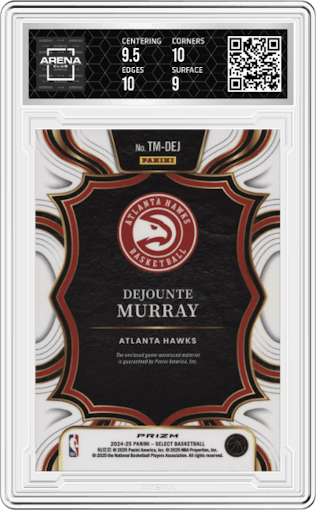 Dejounte Murray from the 2024-25 Panini Select set graded by Arena Club and given an overall grade of 9.5.