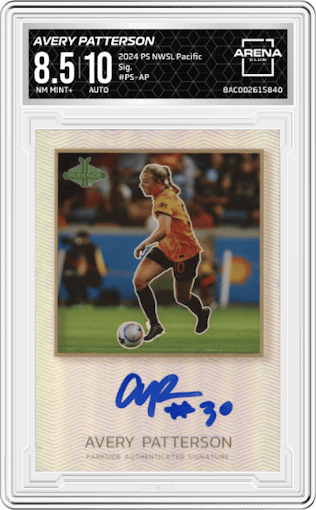 Avery Patterson  from the 2024 Parkside NWSL Pacific set graded by Arena Club and given an overall grade of 8.5.