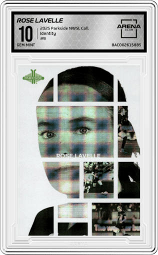 Rose Lavelle from the 2025 Parkside NWSL Collection set graded by Arena Club and given an overall grade of 10.