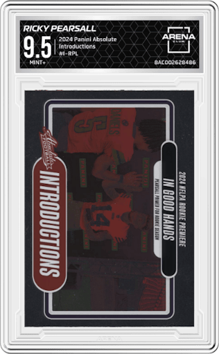 Ricky Pearsall from the 2024 Panini Absolute set graded by Arena Club and given an overall grade of 9.5.