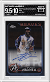 Michael Harris II from the 2024 Topps Chrome Update set graded by Arena Club and given an overall grade of 9.5.