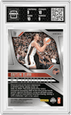 Caitlin Clark from the 2024 Panini Prizm WNBA set featuring a Ice Prizm parallel graded by Arena Club and given an overall grade of 9.5.