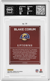 Blake Corum from the 2024 Donruss Optic set graded by Arena Club and given an overall grade of 9.5.
