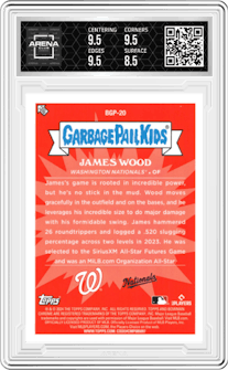 Chopped Wood from the 2024 Bowman Chrome set graded by Arena Club and given an overall grade of 9.