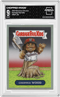Chopped Wood from the 2024 Bowman Chrome set graded by Arena Club and given an overall grade of 9.