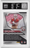 Ricky Pearsall from the 2024 Panini Prizm set featuring a White Prizm parallel graded by Arena Club and given an overall grade of 8.5.