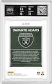 Davante Adams from the 2023 Panini Donruss set graded by Arena Club and given an overall grade of 8.