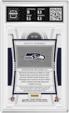 Kenneth Walker III from the 2022 Panini National Treasures set featuring a Blue parallel graded by Arena Club and given an overall grade of 9.