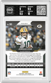Jordan Love from the 2020 Panini Prizm set featuring a Lazer parallel graded by Arena Club and given an overall grade of 9.5.