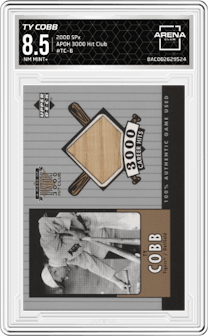 Ty Cobb from the 2000 SPx set graded by Arena Club and given an overall grade of 8.5.
