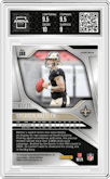 Spencer Rattler from the 2024 Panini Prizm set featuring a Blue Shimmer parallel graded by Arena Club and given an overall grade of 9.5.