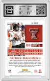 Patrick Mahomes II from the 2017 Panini Score set graded by Arena Club and given an overall grade of 10.