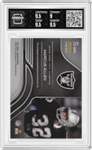 Marcus Allen from the 2021 Panini Spectra set featuring a Meta parallel graded by Arena Club and given an overall grade of 9.5.