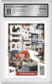 Patrick Mahomes II from the 2017 Panini Score set graded by Arena Club and given an overall grade of 10.