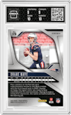 Drake Maye from the 2024 Panini Prizm set featuring a Lazer Prizm parallel graded by Arena Club and given an overall grade of 9.5.