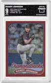 Randy Johnson from the 2024 Topps Series 2 Silver Pack set featuring a Red parallel graded by Arena Club and given an overall grade of 9.