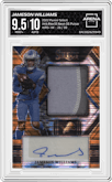 Jameson Williams  from the 2022 Panini Select set featuring a Neon Orange Pulsar parallel graded by Arena Club and given an overall grade of 9.5.