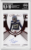 Tariq Woolen from the 2022 Panini Flawless set graded by Arena Club and given an overall grade of 9.5.