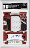 Kris Murray from the 2023-24 Panini Crown Royale  set featuring a Prime parallel graded by Arena Club and given an overall grade of 9.