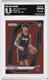 Kel’el Ware from the 2024-25 Panini Prizm set featuring a Red Prizm parallel graded by Arena Club and given an overall grade of 9.5.