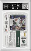 Breece Hall from the 2022 Panini Contenders set featuring a Playoff parallel graded by Arena Club and given an overall grade of 9.5.