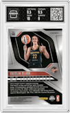 Caitlin Clark from the 2024 Panini Prizm WNBA set featuring a Silver Prizm parallel graded by Arena Club and given an overall grade of 9.5.