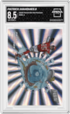 Patrick Mahomes II from the 2020 Panini On the Horizon Multi-Sport Panini Rewards set graded by Arena Club and given an overall grade of 8.5.