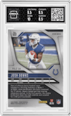 Josh Downs from the 2024 Panini Prizm set featuring a Gold Prizm parallel graded by Arena Club and given an overall grade of 9.