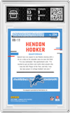 Hendon Hooker from the 2023 Donruss Optic set featuring a Red Stars parallel graded by Arena Club and given an overall grade of 8.5.