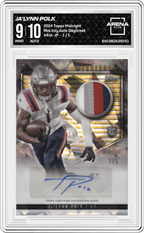 Ja'Lynn Polk from the 2024 Topps Midnight set featuring a Daybreak parallel graded by Arena Club and given an overall grade of 9.