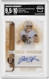 Justin Herbert from the 2023 Panini Gold Standard set graded by Arena Club and given an overall grade of 9.5.