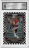 Ronnie Lott from the 2022 Panini Prizm set featuring a Black & White Checker parallel graded by Arena Club and given an overall grade of 10.