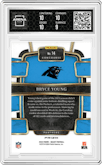 Bryce Young from the 2023 Panini Select set featuring a Red Prizm parallel graded by Arena Club and given an overall grade of 9.5.