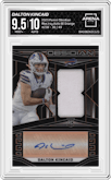 Dalton Kincaid from the 2023 Panini Obsidian set featuring a Electric Etch Orange  parallel graded by Arena Club and given an overall grade of 9.5.