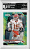 Patrick Mahomes II from the 2024 Panini Prizm set featuring a Hyper parallel graded by Arena Club and given an overall grade of 9.5.