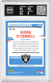  Aidan O'Connell from the 2023 Donruss Optic set featuring a Purple Stars parallel graded by Arena Club and given an overall grade of 9.5.