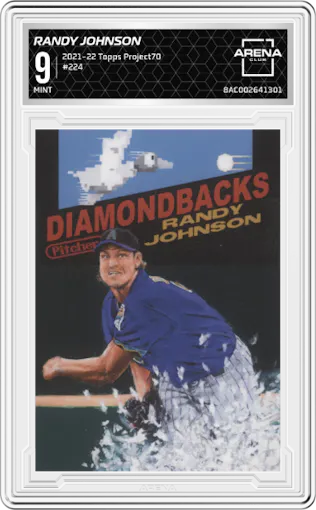Randy Johnson from the 2021-22 Topps Project70 set graded by Arena Club and given an overall grade of 9.