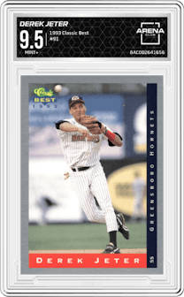 Derek Jeter from the 1993 Classic Best set graded by Arena Club and given an overall grade of 9.5.