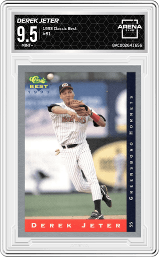 Derek Jeter from the 1993 Classic Best set graded by Arena Club and given an overall grade of 9.5.
