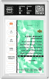 Kobe Bryant from the 2003-04 Upper Deck Top Prospects  set graded by Arena Club and given an overall grade of 9.5.