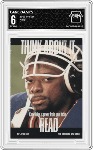 Carl Banks  from the 1991 Pro Set set graded by Arena Club and given an overall grade of 6.