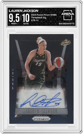 Lauren Jackson from the 2024 Panini Prizm WNBA set graded by Arena Club and given an overall grade of 9.5.
