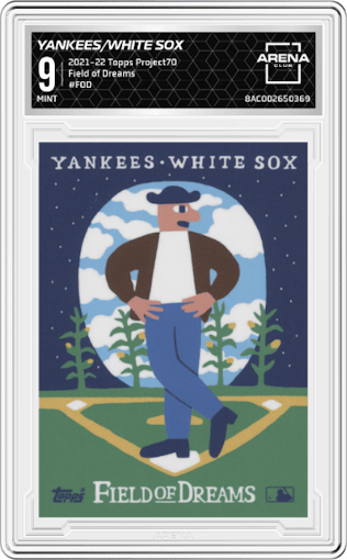 Yankees/White Sox from the 2021-22 Topps Project70 set graded by Arena Club and given an overall grade of 9.