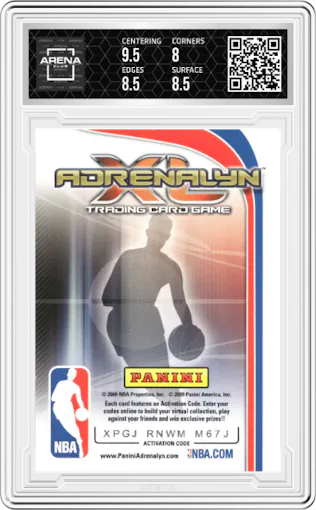Monta Ellis from the 2009-10 Panini Adrenalyn XL set graded by Arena Club and given an overall grade of 8.5.