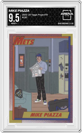 Mike Piazza from the 2021-22 Topps Project70 set graded by Arena Club and given an overall grade of 9.5.