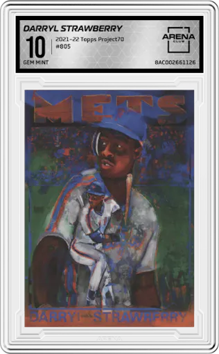 Darryl Strawberry from the 2021-22 Topps Project70 set graded by Arena Club and given an overall grade of 10.
