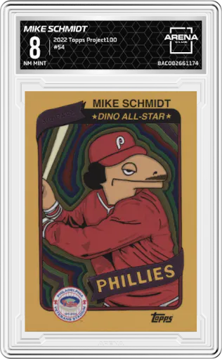 Mike Schmidt  from the 2022 Topps Project100 set graded by Arena Club and given an overall grade of 8.