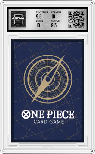 Trafalgar Law from the 2025 One Piece JPN set graded by Arena Club and given an overall grade of 10.