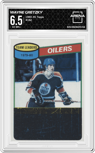 Wayne Gretzky from the 1980-81 Topps set graded by Arena Club and given an overall grade of 6.5.